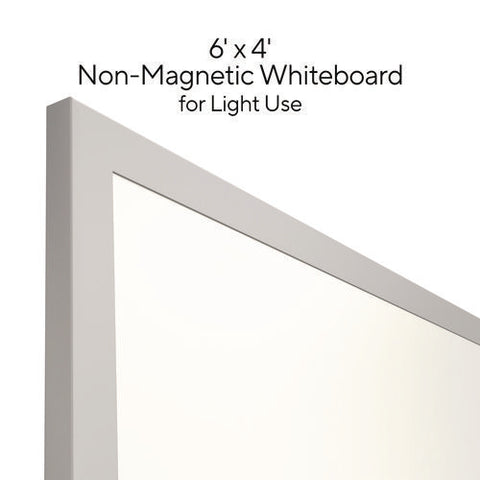 Melamine Dry Erase Board, 72" X 48", White Surface, Gray/natural Aluminum Frame
