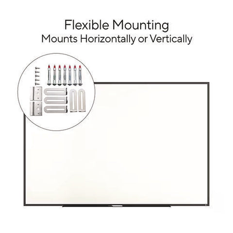 Melamine Dry Erase Board, 72" X 48", White Surface, Black Aluminum Frame