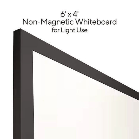 Melamine Dry Erase Board, 72" X 48", White Surface, Black Aluminum Frame