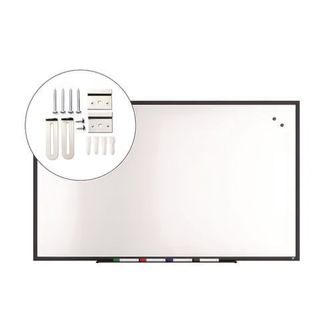 Magnetic Steel Dry Erase Board, 36" X 60", White Surface, Black Aluminum Frame