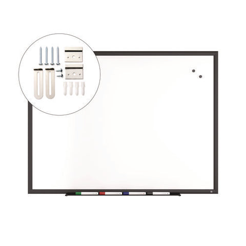 Magnetic Porcelain Dry Erase Board, 48" X 36", White Surface, Black Aluminum Frame