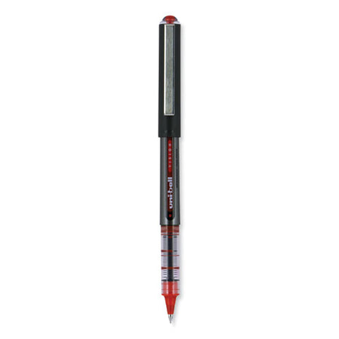 Vision Roller Ball Pen, Stick, Extra-fine 0.5 Mm, Red Ink, Gray/red Barrel, Dozen