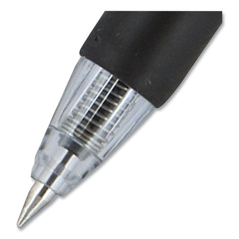 Signo Gel Pen, Retractable, Extra-fine 0.38 Mm, Black Ink, Smoke/black/silver Barrel, Dozen