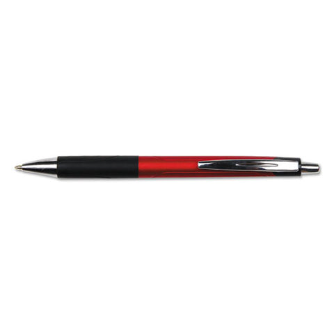 Comfort Grip Ballpoint Pen, Retractable, Medium 1 Mm, Red Ink, Red/black Barrel, Dozen