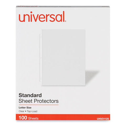 Standard Sheet Protectors, Medium-duty, Side: 3-hole Punched, Top Load 8.5 X 11 Insert, Clear Front, 100/box