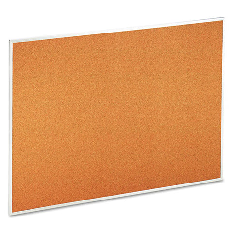 Cork Bulletin Board, 48" X 36", Tan Surface, Satin Aluminum Frame