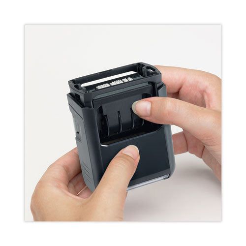 Printy Custom Self-inking Dater, 1.63" X 1", Black/blue/red