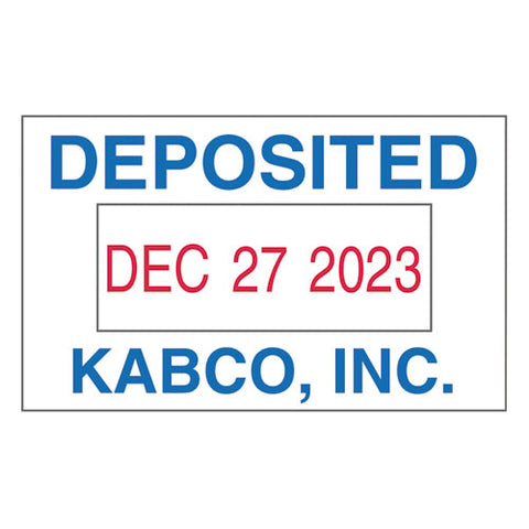 Printy Custom Self-inking Dater, 1.63" X 1", Black/blue/red