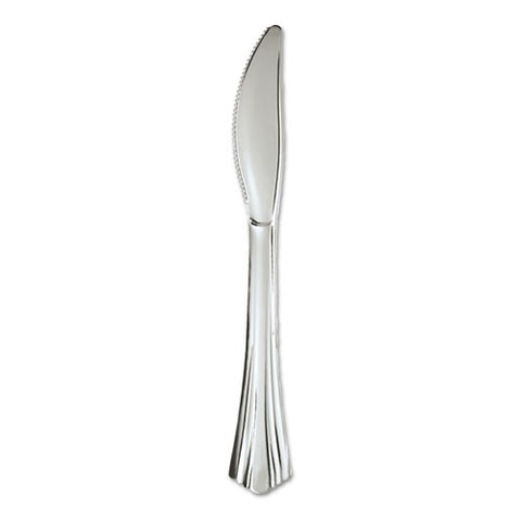 Heavyweight Plastic Knives, Reflections Design, Silver, 600/carton