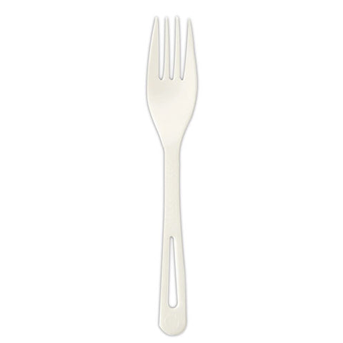 Tpla Compostable Cutlery, Fork, Plastic, White, 1,000/carton