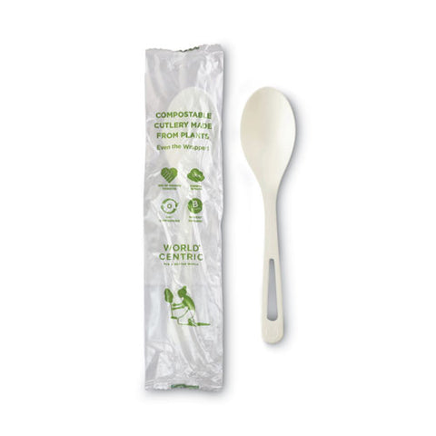 Tpla Wrapped Cutlery, Spoon, Plastic, White, 750/carton