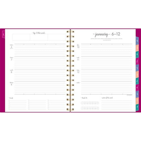 Harmony Weekly/monthly Poly Planner, 8.88 X 7.69, Purple/gold Cover, 13-month (jan To Jan): 2025 To 2026