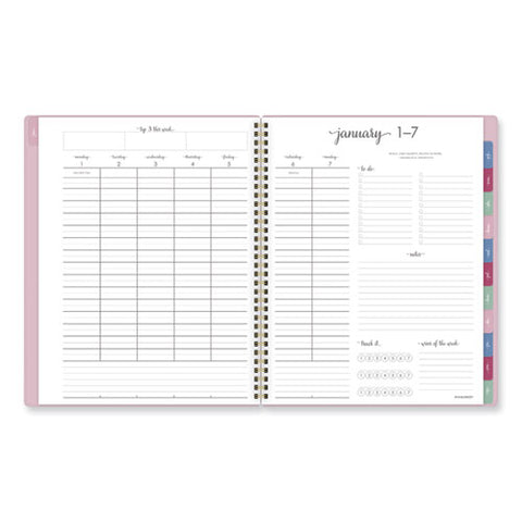 Harmony Weekly/monthly Poly Planner, 11 X 9.38, Pink Cover, 13-month (jan To Jan): 2024 To 2025