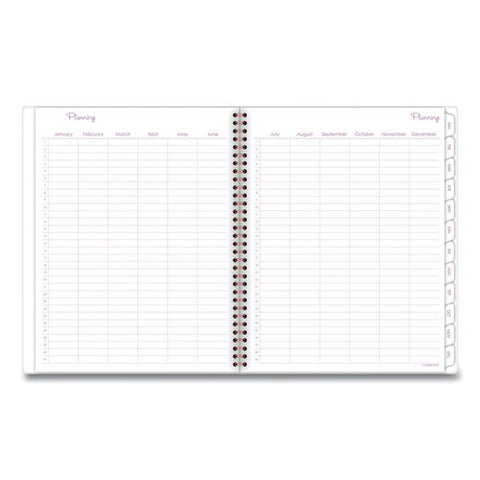 Mina Weekly/monthly Planner, Floral Artwork, 11 X 8.5, White/violet/peach Cover, 12-month (jan To Dec): 2025