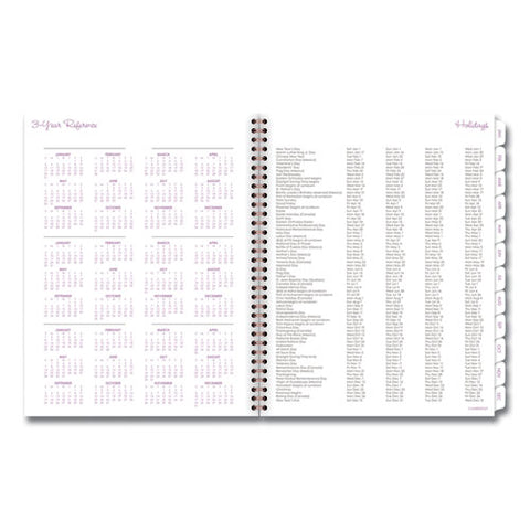 Mina Weekly/monthly Planner, Floral Artwork, 11 X 8.5, White/violet/peach Cover, 12-month (jan To Dec): 2025