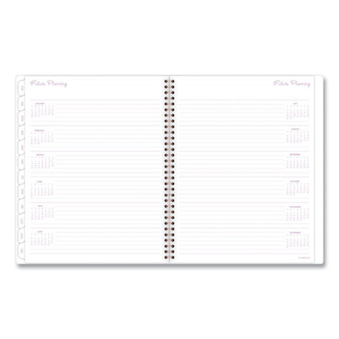 Mina Weekly/monthly Planner, Floral Artwork, 11 X 8.5, White/violet/peach Cover, 12-month (jan To Dec): 2025