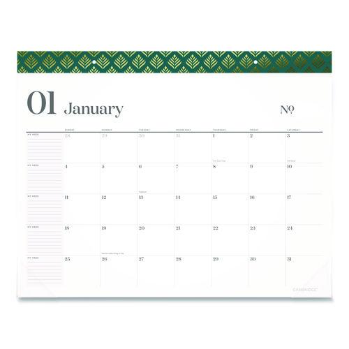 Workstyle Monthly Desk Pad Calendar, 21.75 X 17, White Sheets, Teal Headband/clear Corners, 12-month (jan-dec): 2026
