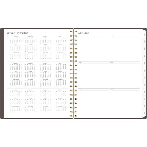 Workstyle Monthly Poly Planner, Geometric Artwork, 11 X 8.5, Java Brown/gold Cover, 12-month (jan To Dec): 2025