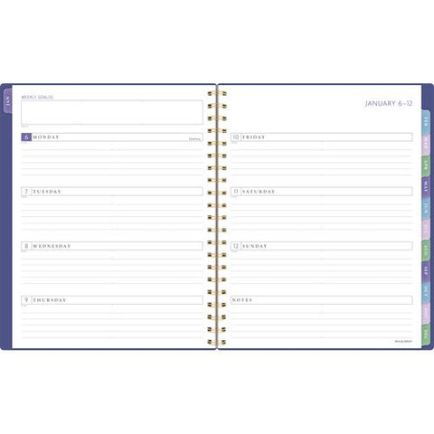 Badge Geo Weekly/monthly Planner, 11 X 9.25, Purple/gold Cover, 13-month (jan To Jan): 2025 To 2026