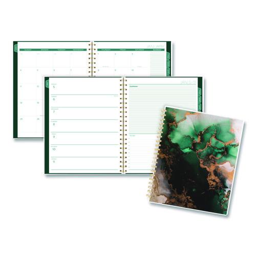 Emerald Isle Weekly/monthly Planner, 11 X 8.5, Green Marbled Cover, 12-month (jan-dec): 2026
