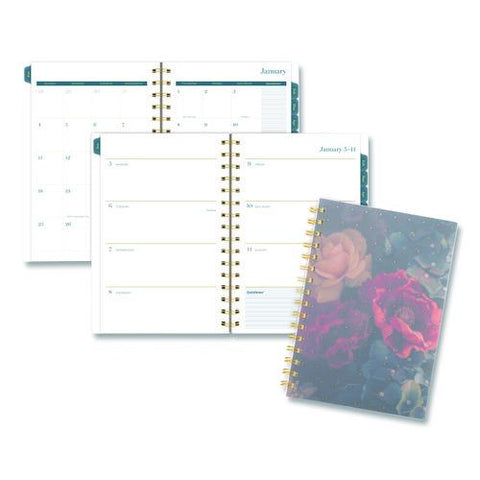Midnight Garden Weekly/monthly Planner, 8.5 X 5.5, Floral Artwork, Black/pink/green Cover, 12-month (jan-dec): 2026