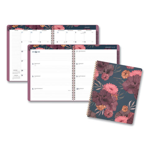 Dark Romance Weekly/monthly Planner, Floral Artwork, 11 X 8.5, Multicolor Cover, 13-month: Jan 2025 To Jan 2026