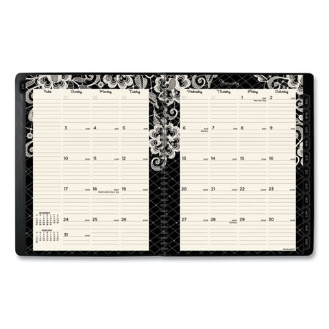 Lacey Weekly Block Format Professional Appointment Book, Lacey Artwork, 11 X 8.5, Black/white, 13-month: Jan 2025 To Jan 2026