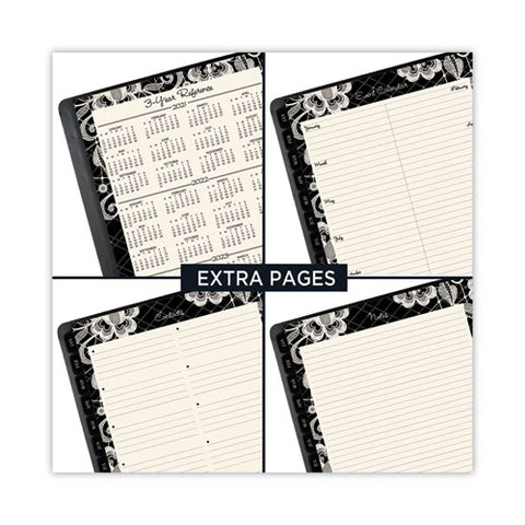 Lacey Weekly Block Format Professional Appointment Book, Lacey Artwork, 11 X 8.5, Black/white, 13-month: Jan 2025 To Jan 2026