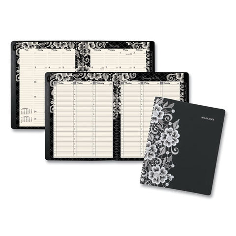 Lacey Weekly Block Format Professional Appointment Book, Lacey Artwork, 11 X 8.5, Black/white, 13-month: Jan 2025 To Jan 2026