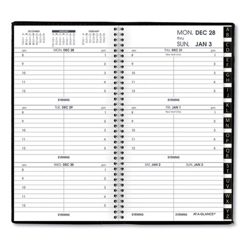 Compact Weekly Appointment Book, 6.25 X 3.25, Black Cover, 12-month (jan To Dec): 2025