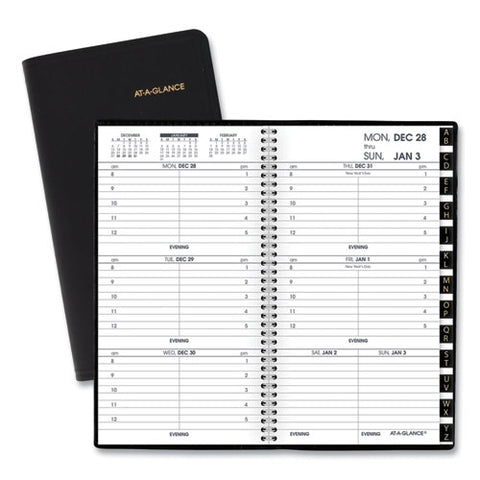 Compact Weekly Appointment Book, 6.25 X 3.25, Black Cover, 12-month (jan To Dec): 2025