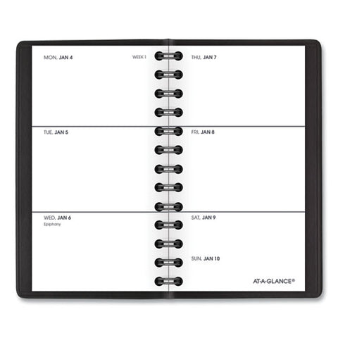 Weekly Planner, 4.5 X 2.5, Black Cover, 12-month (jan To Dec): 2025