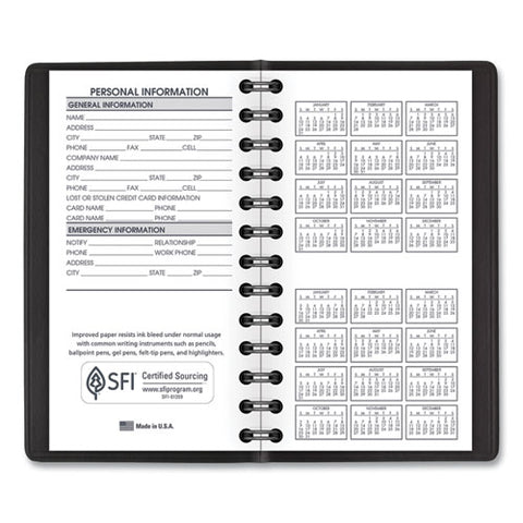 Weekly Planner, 4.5 X 2.5, Black Cover, 12-month (jan To Dec): 2025