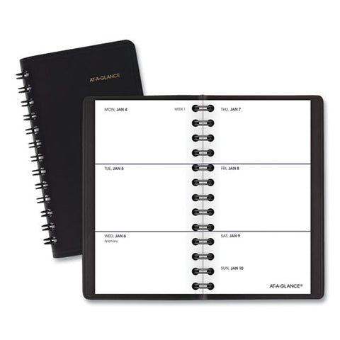 Weekly Planner, 4.5 X 2.5, Black Cover, 12-month (jan To Dec): 2025