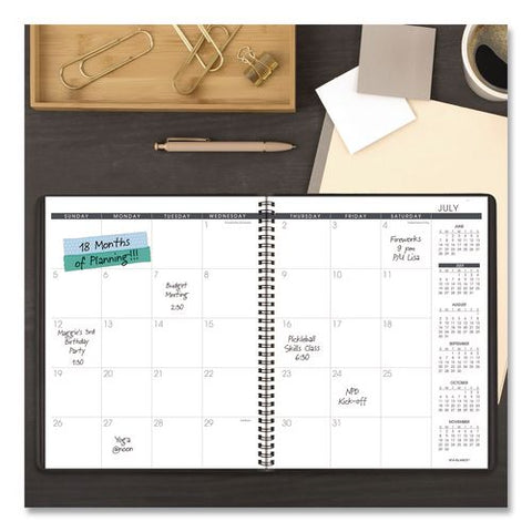 Academic Monthly Planner, 11 X 9, Black Cover, 18-month: July 2026 To Dec 2027