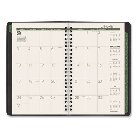 Recycled Weekly Block Format Appointment Book, 8.5 X 5.5, Black Cover, 12-month (jan To Dec): 2025