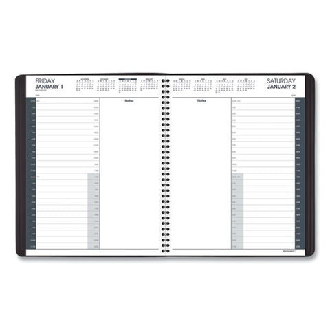 24-hour Daily Appointment Book, 11 X 8.5, Black Cover, 12-month (jan To Dec): 2025