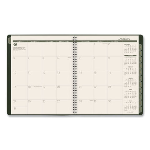 Recycled Monthly Planner, 11 X 9, Green Cover, 13-month: Jan 2025 To Jan 2026