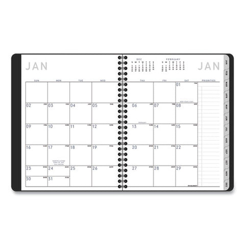 Contemporary Lite Weekly/monthly Planner, 8.75 X 7, Black Simulated Leather Cover, 12-month (jan To Dec): 2025