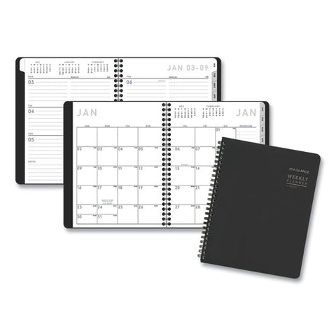 Contemporary Lite Weekly/monthly Planner, 8.75 X 7, Black Simulated Leather Cover, 12-month (jan To Dec): 2025