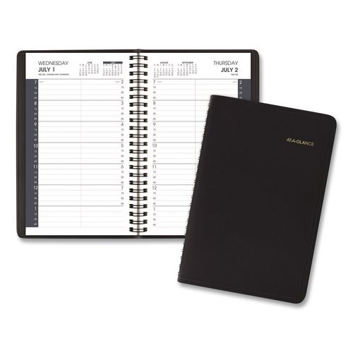 Academic Daily Planner, 8 X 5, Black Cover, 12-month: July 2026 To June 2027