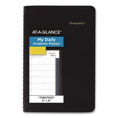 Academic Daily Planner, 8 X 5, Black Cover, 12-month: July 2026 To June 2027