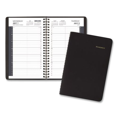 Academic Daily Planner, 8 X 5, Black Cover, 12-month: July 2026 To June 2027
