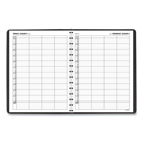 Four-person Group Daily Appointment Book, 11 X 8, Black Cover, 12-month (jan To Dec): 2025