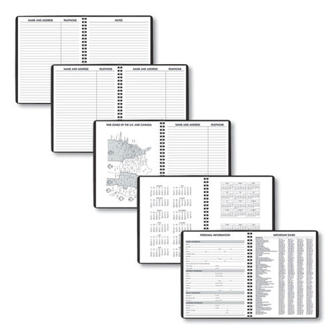 Weekly Planner Ruled For Open Scheduling, 8.75 X 6.75, Black Cover, 12-month (jan To Dec): 2025