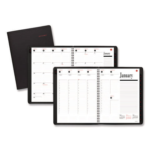 800 Range Weekly/monthly Appointment Book, 11 X 8.25, Black Cover, 12-month (jan To Dec): 2025