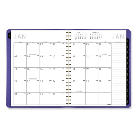 Contemporary Weekly/monthly Planner, 11.38 X 9, Purple Cover, 12-month (jan To Dec): 2025