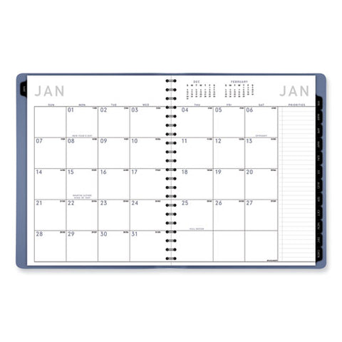 Contemporary Weekly/monthly Planner, 11.38 X 9, Slate Blue Cover, 12-month (jan To Dec): 2025