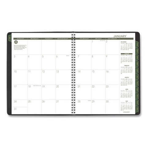 Recycled Weekly Vertical-column Format Appointment Book, 11 X 8.25, Black Cover, 12-month (jan To Dec): 2025