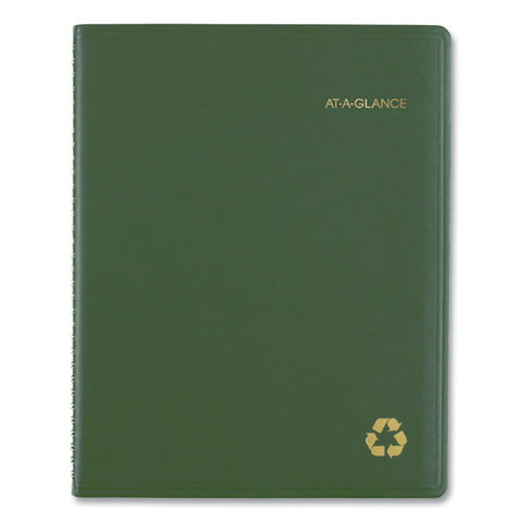 Recycled Weekly Vertical-column Format Appointment Book, 11 X 8.25, Green Cover, 12-month (jan To Dec): 2025